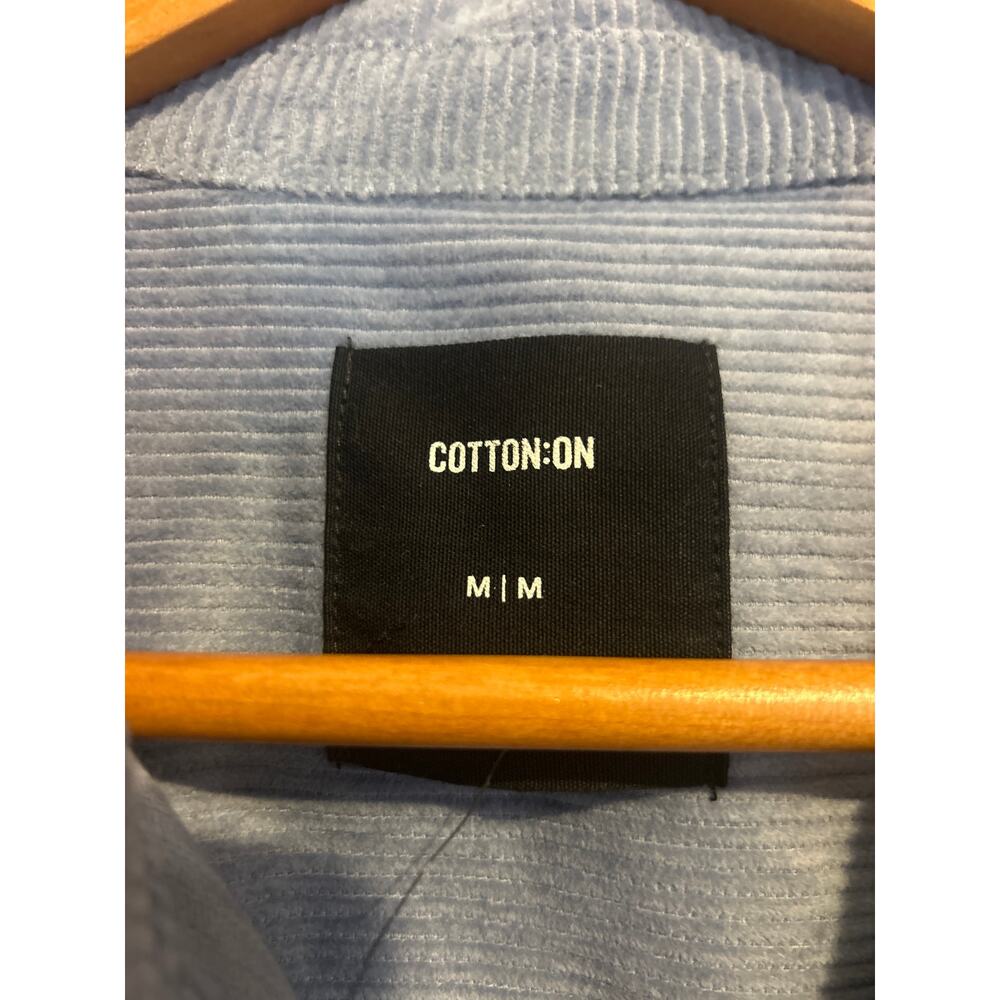 COTTON ON Lightweight Cord Shacket Chore Coat Barn Jacket Size M Blue NWT - Picture 3 of 8
